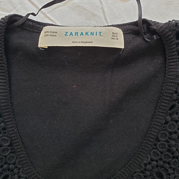 Women's Black Crochet knit Sweater Set, Zara - Picture 6 of 8